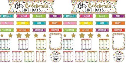 Confetti Let's Celebrate Birthdays Mini Bulletin Board (Pack of 2)