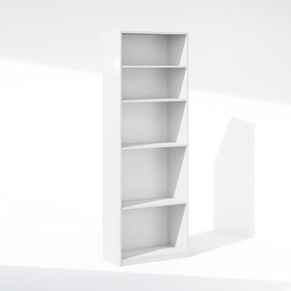 Furinno Reed Closet Organizers and Storage, 5-Tier Closet Organizer, Open Shelf Closet Storage, for Wardrobe, Bedroom, Living Room, White