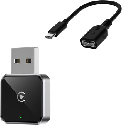 Wireless CarPlay Adapter for Apple iPhone, Converts Wired to CarPlay Wireless Adapter, Plug & Play, Easy Use, Fast Stable Connection, for Apple iPhone iOS 10+ and Cars