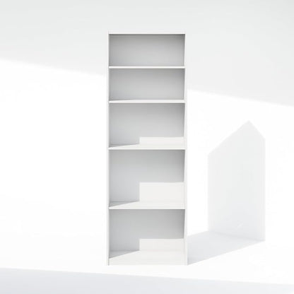 Furinno Reed Closet Organizers and Storage, 5-Tier Closet Organizer, Open Shelf Closet Storage, for Wardrobe, Bedroom, Living Room, White