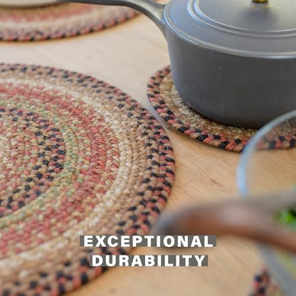 Homespice Gingerbread Jute Braided Placemats, Rect 13x19 Set of 4