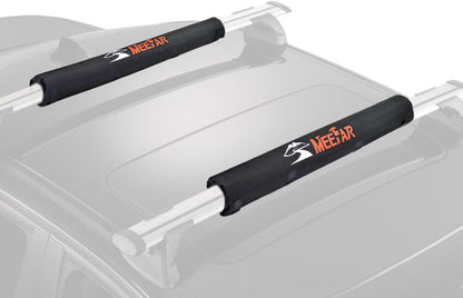 Universal Car Soft Roof Rack Pads Luggage Carrier System for Kayak Surfboard SUP Canoe Include 2 Heavy Duty Tie Down Straps, 2 Tie Down Rope, 2 Quick Loop Strap (Use with Crossbar)