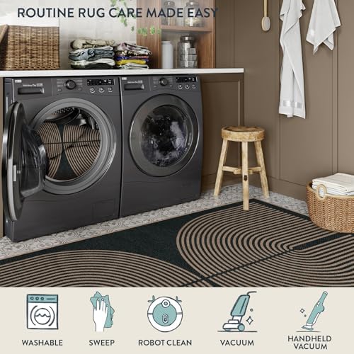 Lahome Rainbow Entryway Runner Rug, 2x6 Washable Easy Jute Kitchen Rugs