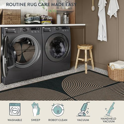 Lahome Rainbow Entryway Runner Rug, 2x6 Washable Easy Jute Kitchen Rugs