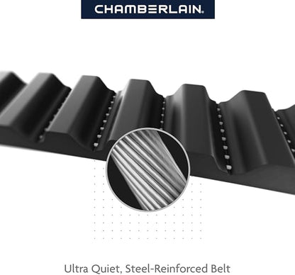Chamberlain B6713T Smart Advanced Corner LED Lighting-myQ Smartphone Controlled-Ultra Quiet, Strong Belt Drive & MAX Lifting Power, Blue Garage Door Opener