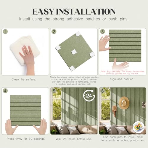 Felt Bulletin Board Tiles 59x36 15 Pack Sound Absorbing Wall Panels