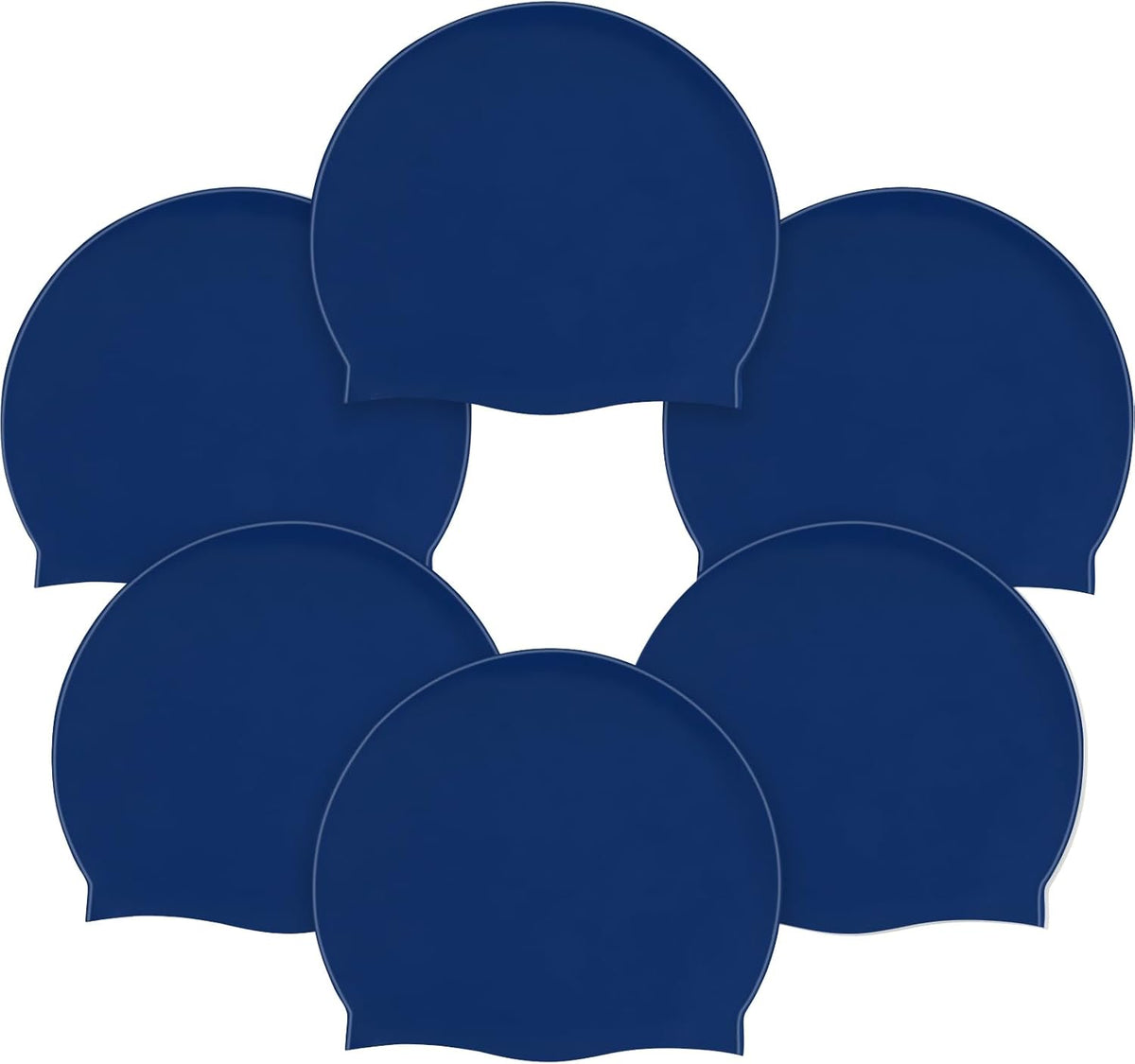 Syhood 6 Pieces Unisex Adult Silicone Swim Cap Waterproof Swimming Hat Non Slip Pool Hat Elastic Silicone Cap for Long and Short Hair