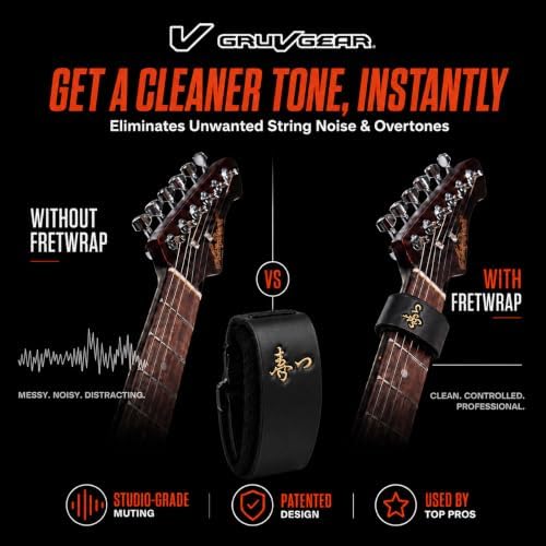 Gruv Gear Fret Wrap & Guitar Mute Matt Heafy EE Edition, Fretwrap for Acoustic, Electric & Bass | String Dampener Recording, Tapping & Practice Accessory (1 Pack, Small Matt Heafy EE Edition, Fits 4