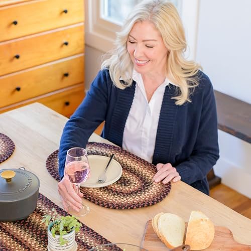Homespice Prescott Jute Braided Placemats, Oval 13x19 Set of 6