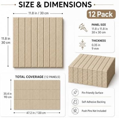Stripe Felt Bulletin Board Tiles, Cork Board Alternative 48 x 36 in