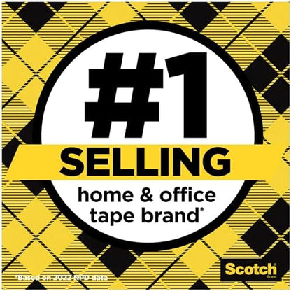 Scotch Double Sided Tape, 1/2 in x 500 in, 6 Dispensered Rolls (Pack of 16, 96 Count Total)