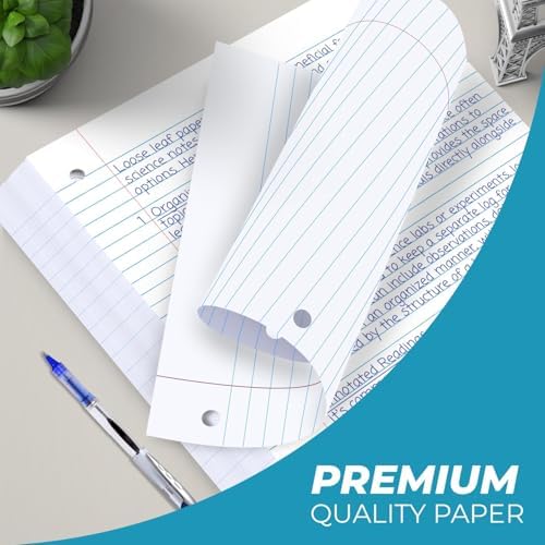Rosmonde 172800 Sheets Loose Leaf Paper Bulk, 1152 Pack, Wide Ruled Paper