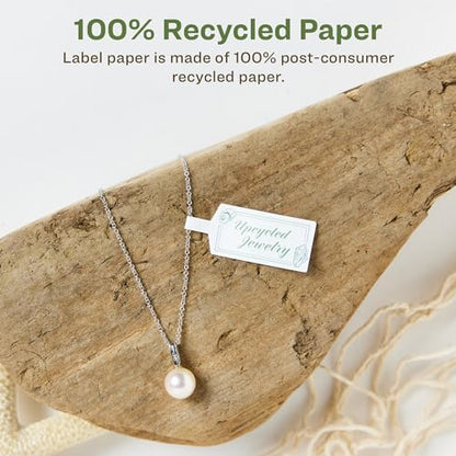 Avery® EcoFriendly Matte White Recycled Barbell Labels, 0.5" x 2.5", Matte White Labels, Permanent Adhesive, Laser/Inkjet Printable, 1,125 Total