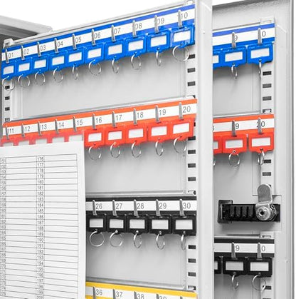 Barska Labeled Key Shelves with 401-500 Numbered Hooks for Key Cabinets