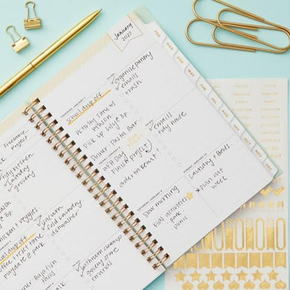 Blue Sky 2027 Weekly & Monthly Planner Calendar, 5"x8", Secret Garden Mint