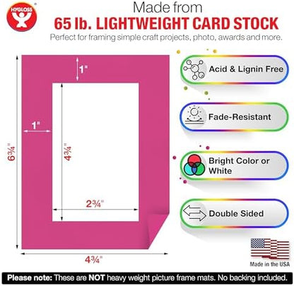 Hygloss 96 Pack Paper Picture Frames, Colorful cardstock Photo Frame 4.75x6.75-Inch, Papers Frames to Decorate for Wedding Birthday DIY Classroom Crafts and Decorations