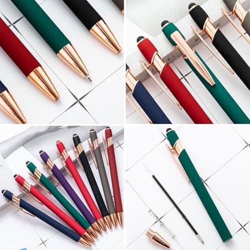 Personalized Pens Ballpoint with Stylus, Violet, 50 Pcs