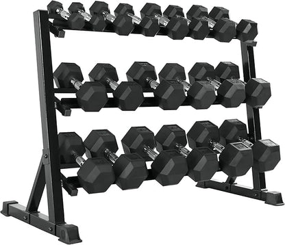 Ritafer 350-550 lbs Hex Weight Dumbbell Set with Rack 5-50 lbs Hand Weights for Strength Training for Home Gyms Rubber Iron Coated Dumbbells Exercise & Fitness Equipment to Training Strength Muscle