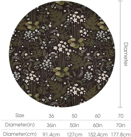 Woodland Field Tablecloth, Rustic Forest Wild Flower Herb Fern Farmhouse Natural Floral Table Cloth for Picnic Party Dining Room Home Decor, 70x70in