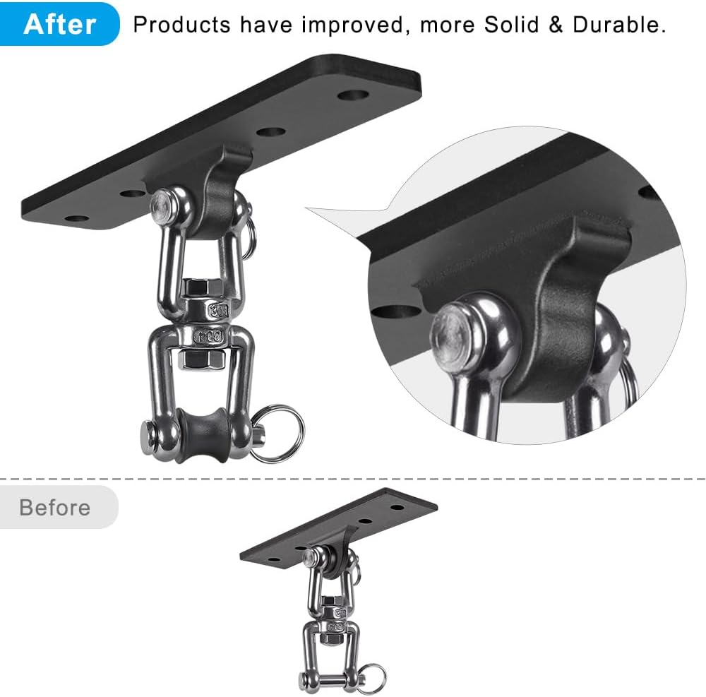 Heavy Bag Hanger, Punching Bag Ceiling Mount Hanger, 360° Rotation Hook for Boxing, MMA, Aerial Yoga, Hammock, and More, 600 LB Capacity
