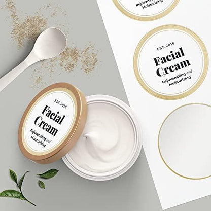 Avery Matte White Labels, Metallic Gold Borders, 3" Round Labels, 60 Total, Laser/Inkjet Printable (6544)