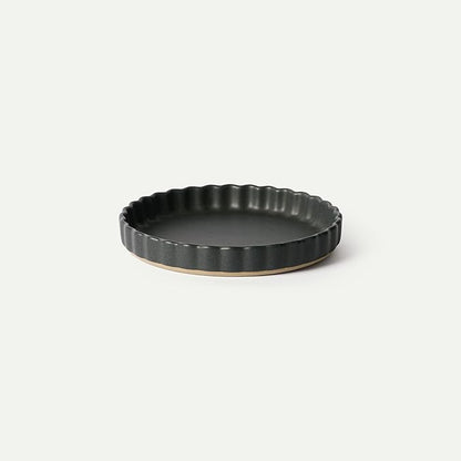 MORA Ceramic Tart Pan, 9.5 Inch Large Porcelain Baking Dish for Tarts, Quiche, Pie, Flan etc. Fluted Ruffled Edge, Oven, Microwave, Freezer, and Dishwasher safe - Great Gift For Bakers - Liquorice