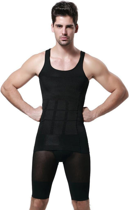 GKVK Mens Slimming Body Shaper Vest Shirt Abs Abdomen Slim