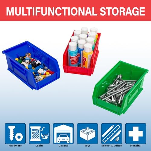 Akro-Mils 30220 AkroBins Plastic Storage Bins, 7"x4"x3", Blue, 24-Pack