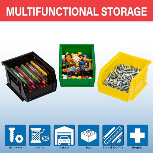 Akro-Mils 30210 AkroBins Plastic Storage Bins, 5"x4"x3", Black, 6-Pack