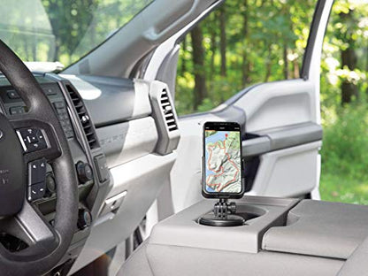 WeatherTech CupFone Two View – Adjustable, Universal Cup Holder Phone Mount Car & Truck Accessory – Best Design for iPhone & Smartphone Charging – Black Plastic Knobs - color: Black Plastic Knobs