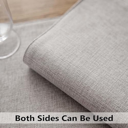 Demetex Placemats Set of 4 Grey Heat Resistant Linen Place Mats for Kitchen Washable Farmhouse Table Plate Mats for Dining Parties Buffet Dinner, Light Grey