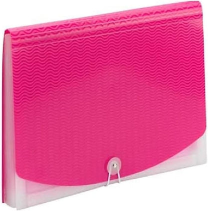 Smead Accordion File Organizer, Document Folder, 12 Divider, Pink/Clear