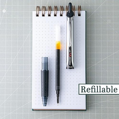 PILOT Precise V5 RT Refillable & Retractable Rolling Ball Pens,Extra Fine Point Pens,0.5 mm,Assorted - Ideal for School,Journaling & Office Writing,(Pack of 144)