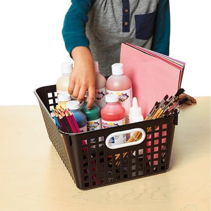 Really Good Stuff Large Plastic Book Baskets, 13.25" by 10" by 5.5"-12-Pack