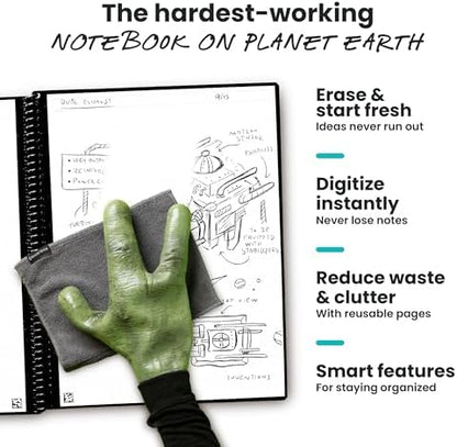 Rocketbook Core Reusable Smart Notebook, Letter Size 8.5x11, Green