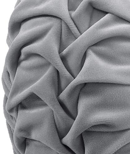 Lush Decor Round Pleated Soft Velvet Decorative Throw Pillow, 1 Count, 15" Diameter, Dark Gray - Plush Round Pillow, Seat Cushion, Decorative Pillows For Bed, Couch, Or Chair