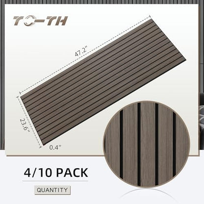 TO-TH 10 Pack Soundproof Panels Wood Look Noise Reducing Wall Panel, walnut