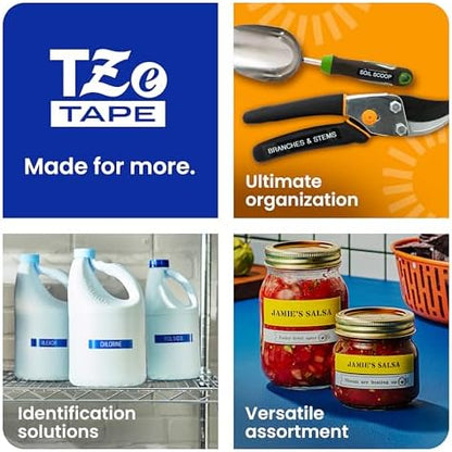 Brother Genuine P-Touch TZE-N201 Tape, 9/64" (0.13") Wide Super-Narrow Non-Laminated Tape, Black on White, Recommended for Home and Indoor Use, 0.13" x 26.2' (3.5mm x 8M), Single-Pack, TZEN201