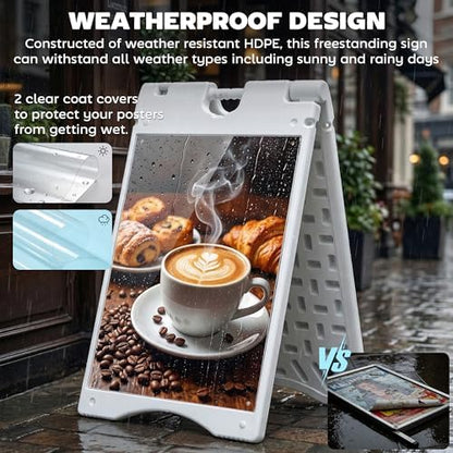 Vinsetto A Frame Sandwich Board Signs Outdoor Weighted Tank 22" x 28" White