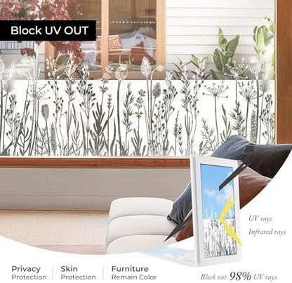 ADD.HERES Stained Glass Window Film, Window Film Decorative, 17.5 x 78.7 in