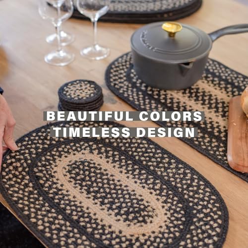 Homespice Manchester Jute Braided Placemats, Rect 13x19 Set of 4
