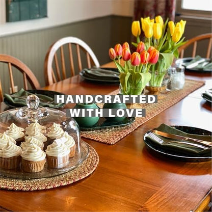 Homespice Harvest Jute Braided Table Runner, Oval 8x28 Set of 2
