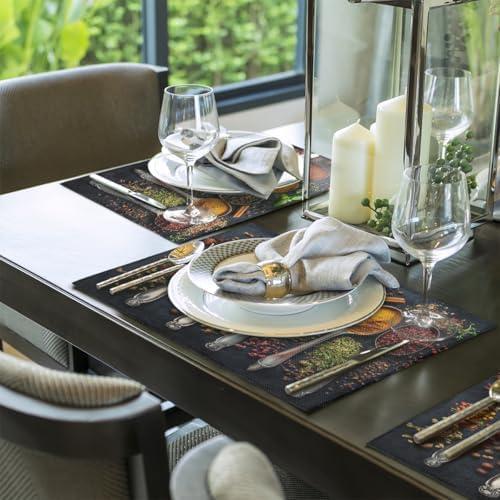 Placemats Set of 6 Washable Linen Place Mats Cloth Table Mats 12x18 Inch