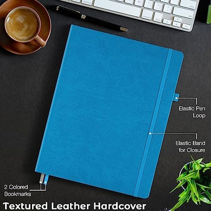 Dotted Journal, 8.5" x 11" Hardcover Leather Notebook, No Bleed Thick Paper