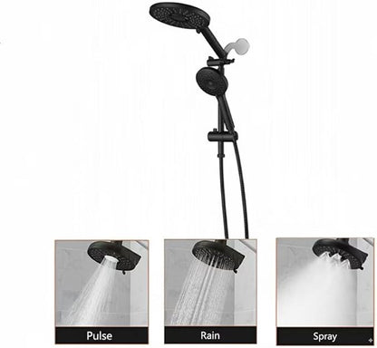 Shower Head with Filters - High Pressure Shower Filter Heads for Hard Water with Handheld - Dual Filtration Removes Chlorine, Fluoride, Heavy Metals (Black)