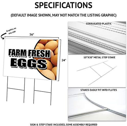 Plant Sale 2 Pack Of 24" x 36" Yard Sign & Stake | Advertise Your Business | Stake Included Image On Front Only | Made in The USA