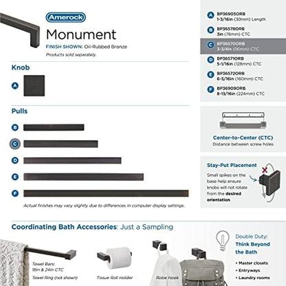 Amerock 3-3/4" Monument Oil-Rubbed Bronze Drawer Pull