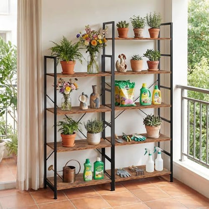 4 Tier Bookshelf, Free Standing Bookcase with Open Storage Shelves