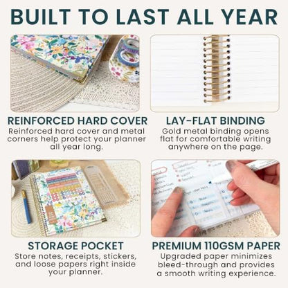 bloom daily planners 2027 Hardcover Goal & Vision Planner (January - December 2027) - Monthly & Weekly Calendar Year Agenda Organizer - 7.5" x 9" - Morning Song