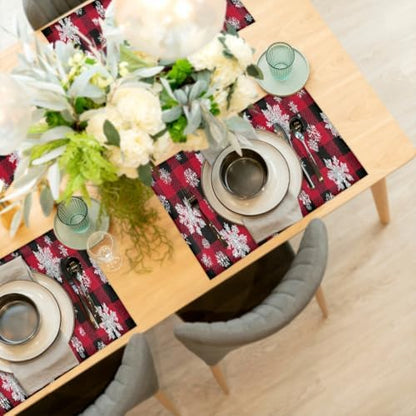 Placemats Set of 6 Washable Linen Place Mats Cloth Table Mats 12x18 Inch